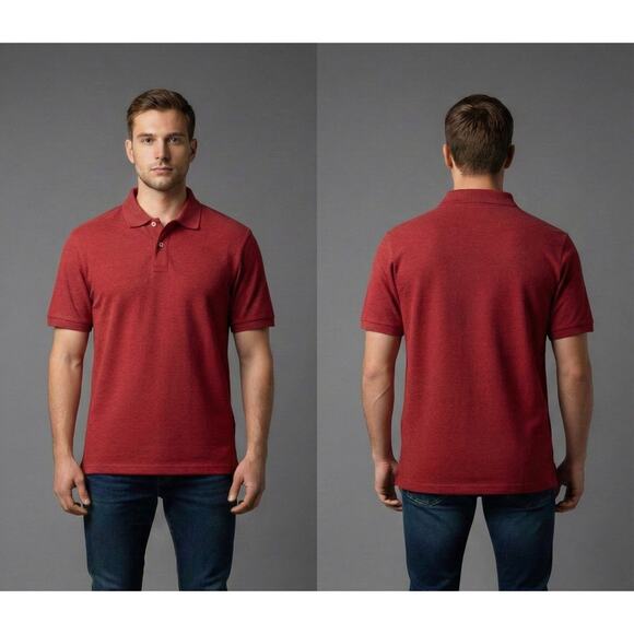 Sonoma Goods For Life Men's Polo Shirt Medium Red Supersoft Piqué Short Sleeve - Picture 3 of 6